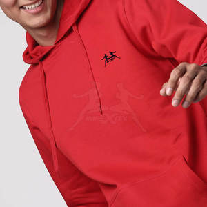 Sudadera con capucha de algodón para hombre con capucha con cordón y acabado acanalado Sudadera con capucha mezclada de algodón para hombre con textura suave - Product Image 6