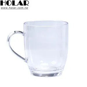 [Holar] Cốc Uống Nước Bằng Nhựa Trong Suốt Cổ Điển Trong Suốt Chống Vỡ Tái Sử Dụng Được Đài Loan