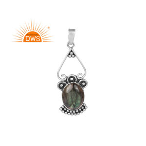 Colgante de piedras preciosas de labradorita Natural de plata de ley oxidada más vendido, joyería personalizada para mujer, regalo para ella - Product Image 1