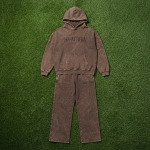 Conjunto de Sudadera Oversize Lavada Personalizada y Pantalones Anchos de Felpa para Mujer, Chándal de Algodón Estilo Urbano OEM ODM - Product Image 6