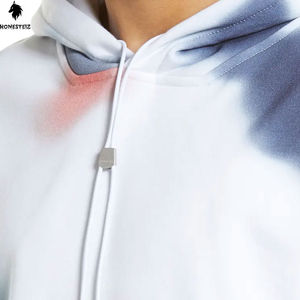 เสื้อมีฮู้ดของผู้ชายผ้าฝ้าย100% ีเอสเตอร์น้ำหนักเบาออกแบบได้ตามต้องการเสื้อผ้าลำลองคอปกแบบสีทึบ - Product Image 5