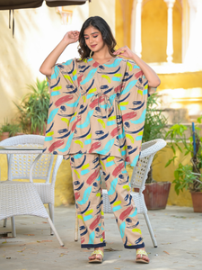 Camisón de Rayón Estampado para Mujer al por Mayor, con Mangas Kimono, Cuello en V, Ajuste Relajado y Cómodo, Ropa de Dormir Multicolor - Product Image 4