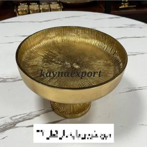 Bol à fruits moderne en métal royal, travail de bordure magnifique, poli, écologique, support décoratif, centre de table, bol de service pour les fêtes - Product Image 3