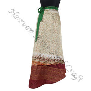 ชุดเดรสสีสันสดใสชุดเดรสพันชุดว่ายน้ำชายหาดชุดเดรสผ้าไหมมหัศจรรย์2ชั้นแบบย้อนกลับได้กระโปรงยาวศิลปะย้อนยุค - Product Image 6