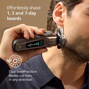 Afeitadora Eléctrica Inteligente con Sistema de Corte de Triple Acción, Cuchillas Dobles Giratorias para Uso en Seco/Húmedo, Lavable IPX7 para el Cuerpo, Repuesto - Product Image 1