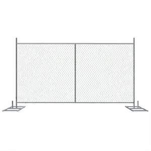 Eco friendly america temporary fence panel safe and portable galvanized silver chain link temporary fence for construction site