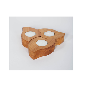 Portavelas de madera hecho a mano, precio de fábrica, portavelas de madera redondo de la mejor calidad para decoración del hogar - Product Image 3