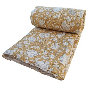 Edredón de algodón orgánico Mulmul 100%, suave, cómodo, patrón sólido, mantas de lino hechas a mano en la India, estilo moderno, personaje alegre - Product Image 1