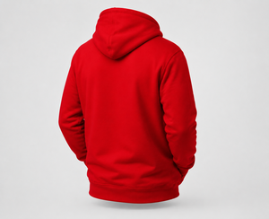 Sweat à capuche unisexe d'hiver en polaire rouge respirant, style urbain basique, avec imprimé dessin animé et poche, couleur audacieuse, coupe intemporelle, idéal à associer avec des jeans et des joggers - Product Image 5