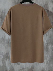 Camiseta de manga corta para hombre, 200 g, algodón, cuello redondo, color sólido, estilo simple, holgada, informal, en oferta, camisetas lisas para hombre - Product Image 5