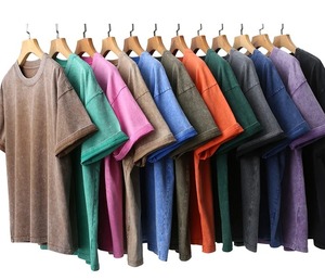 Camisetas de Hombre de Algodón 100% Tejido, 180g, con Logotipo Personalizado, Impresión Digital, Tallas Grandes, Corte Regular, Estilo Vintage Lavado - Product Image 1