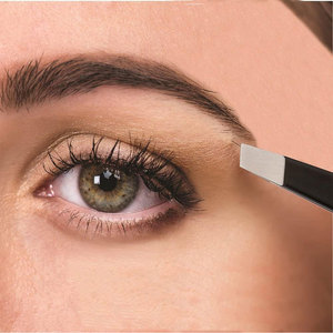 Pince à sourcils professionnelle en acier inoxydable pour l'élimination des éclats de poils faciaux incarnés pour femmes avec pointe inclinée - Product Image 5