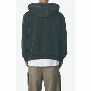 Sweat-shirt vintage de haute qualité personnalisé avec poche kangourou, épaules tombantes, coupe ample, lourd, multi-zippé, pour homme - Product Image 3