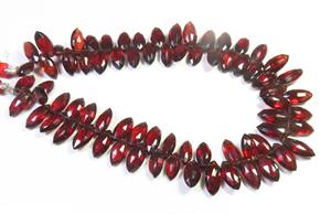 Perles de pierres précieuses de grenat de Mozambique naturel de haute qualité 10-12mm marquise rouge africaine coupe à facettes 9 "brin pour la fabrication de bijoux à bricoler soi-même - Product Image 5