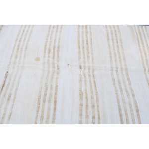 พรมตุรกีโบราณขนาดใหญ่ 5.1x12.1 ฟุต พรมขนสัตว์สีขาว - Product Image 4