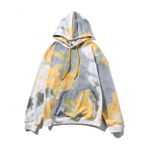 2022 Sudadera con capucha Tie-Dye para mujer, jersey de manga larga de gran tamaño, estilo informal bordado, ropa de calle holgada con bolsillo para invierno - Product Image 5