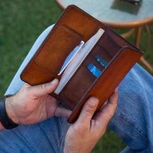 Porte-cartes miniature en cuir véritable vintage de grande capacité pour homme, étui pour cartes de visite, porte-monnaie, blocage RFID - Product Image 4