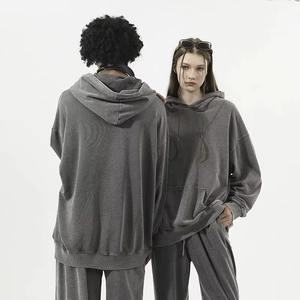 Sweat à capuche pour hommes en détresse délavé avec logo personnalisé 100% Sweat à capuche en éponge française unisexe Pull à capuche de qualité supérieure pour unisexe - Product Image 4