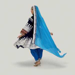 Am impex ชุดเดรสชาวอัฟกานิสถานแบบดั้งเดิมของผู้หญิง, ชุดเดรสยาวแต่งพู่และปักเหรียญมีซิปและตกแต่งลูกไม้ - Product Image 4