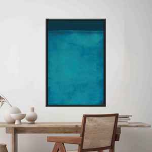 Mark Rothko Inspired Turquoise Canvas Decor Print - Modern Art,Black <b>Framed</b> - Product Image 1