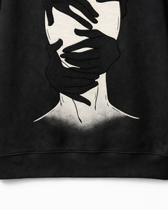 Sweat-shirt à manches longues pour homme en coton 100% pour l'hiver avec un motif abstrait minimaliste de visage, art moderne, streetwear décontracté - Product Image 6