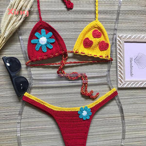 Traje de Baño de Dos Piezas Hecho a Mano, Bikini Sexy con Cuello en V y Copas Ajustables, con Logotipo en la Cintura, Personalizado - Product Image 1