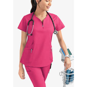 Tenues de travail infirmières à manches courtes avec logo personnalisé, respirantes, pour hôpital, professionnelles, pour femmes - Product Image 4
