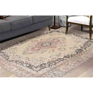 Tapis de style vintage : Tapis décoratif marron, Tapis imprimé, Tapis fin non tissé - Product Image 3