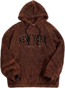 Sweat à capuche uni ample à col ras du cou pour homme, tendance, avec manches longues en laine fine - Product Image 6