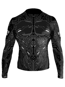 Custom <b>Printed</b> Men's Rash Guard Long Sleeve Compression Shirts Polyester UPF50+ Swim <b>Surfing</b> Rash Guard Shirts - Product Image 5