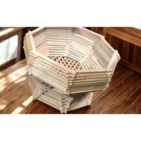 Panier en bambou tissé à la main de forme personnalisable - Écologique, biodégradable, artisanal, décoratif, pour le stockage des aliments, cadeau