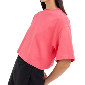 Camisetas recortadas de manga corta con cuello redondo para damas jóvenes, ropa de punto de diseño personalizado OEM de buena calidad para mujeres de Bangladesh - Product Image 2