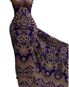Tissu brodé en dentelle jacquard nigériane de luxe, de haute qualité, grande taille, écologique, léger, 5 yards, organza africain, brocart - Product Image 1