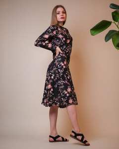 Robe boutonnée Rosanna imprimée à la main, coton bohème, décontractée, vacances, printemps, été - Product Image 5