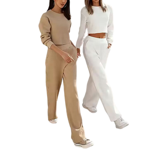 ชุดวอร์มเทรนนิ่งสตรีทแวร์ผ้าฝ้าย/โพลีเอสเตอร์ 50/50 แบบหลวม ระบายอากาศได้ดี แขนยาว สั่งผลิตได้ตามต้องการ ขายส่ง - Product Image 1