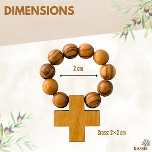Rosario de dedo hecho a mano de madera de olivo, anillo de oración cristiana, rosario de bolsillo, venta al por mayor desde Belén - Product Image 3