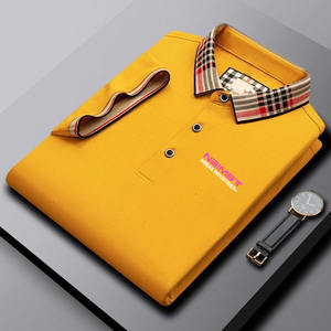 Diseño personalizado de su propia marca de los hombres para la camisa de manga corta de poliéster de punto de color sólido transpirable de secado rápido de golf para camisas - Product Image 2