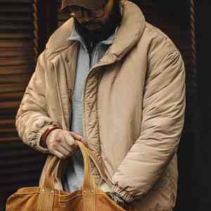 Manteau en coton rembourré à col montant automne-hiver pour hommes, veste épaisse et chaude avec fermeture éclair, PCS-R-34 de service OEM pour vêtements d'extérieur - Product Image 2