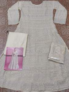 Último diseñador pesado Georgatte bordado trabajo vestido de lujo - Product Image 4