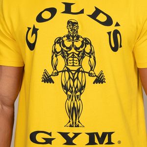 Muscle Joe Sports T-Shirt Gold Organic Cotton Gym Shirt Breathable Activewear Bodybuilding Fitness Tee Regular Fit Golds Gym - Product Image 4