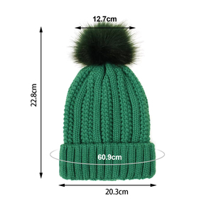 Bonnet réversible simple surdimensionné pour femmes de haute qualité couleur unie vêtements d'hiver brodé personnage tricoté pour les affaires - Product Image 6