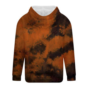 Jersey informal para hombre, de lana de manga larga Sudadera con capucha, sudadera teñida de corbata de talla grande con bolsillo, estampado Digital de invierno - Product Image 5