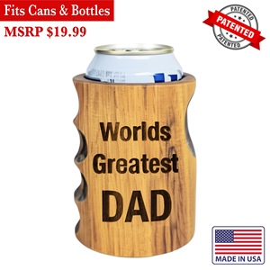 Vaso Térmico para Cerveza - Madera Tallada a Mano - El Mejor Papá del Mundo - Regalo Perfecto para Hombres - Product Image 1