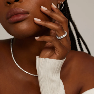 Anillo de banda de eternidad de corte redondo de diamante cultivado en laboratorio, ajuste de punta de oro de 10K, joyería de lujo para novias, regalo de boda para mujeres - Product Image 3