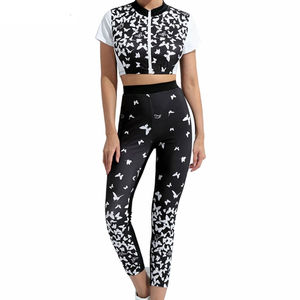 Nouveaux ensembles de yoga très vendus, vêtements de sport sans couture, ensemble de vêtements de course, ensemble de leggings de sport pour femmes, polyester/nylon, séchage rapide - Product Image 3