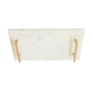 Lo mejor para celebraciones y platos festivos de mármol blanco con asas de latón, ideal para regalos de Navidad a granel y a bajo costo - Product Image 3