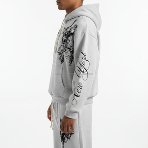 Ensemble sweat-shirt et pantalon de survêtement inspiré de la mode tech – Tenue en molleton délavé à l'acide - Product Image 5