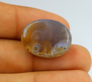 Cabochon d'agate naturelle lisse 24x18x11MM, pierre précieuse de coupe ovale pour la fabrication de bijoux - Product Image 3