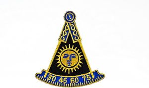 F & AM past Master 2025 Freemason Patch Insignias masónicas sin cuadrados con accesorio de imán bordado con brújula - Product Image 3