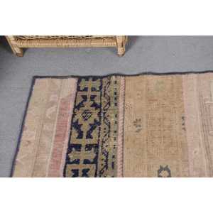 พรมวินเทจสไตล์ตุรกี ขนาด 2.6x6.4 ฟุต พรมสีเบจลายอิคัต - Product Image 5